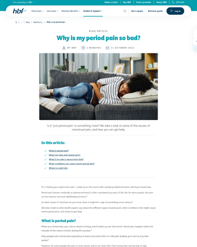 HBF period pain story